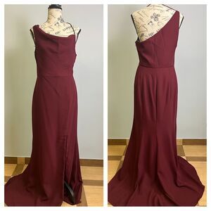 After Six Asymmetrical one shoulder draped cowl maxi dress nwt size 6R